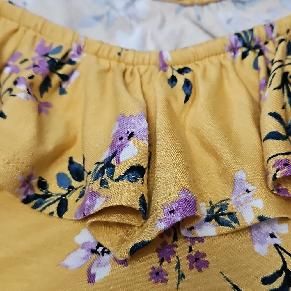 Torrid Floral Ruffle Tank Top V-Neck NEW 1X Torrid Size 1 Yellow - Picture 7 of 11